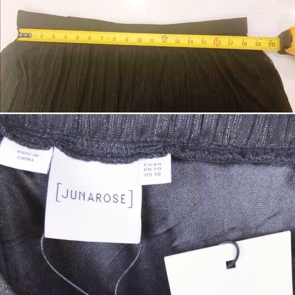 Junarose Black Shimmer Elastic Waist Skirt - Picture 6 of 6